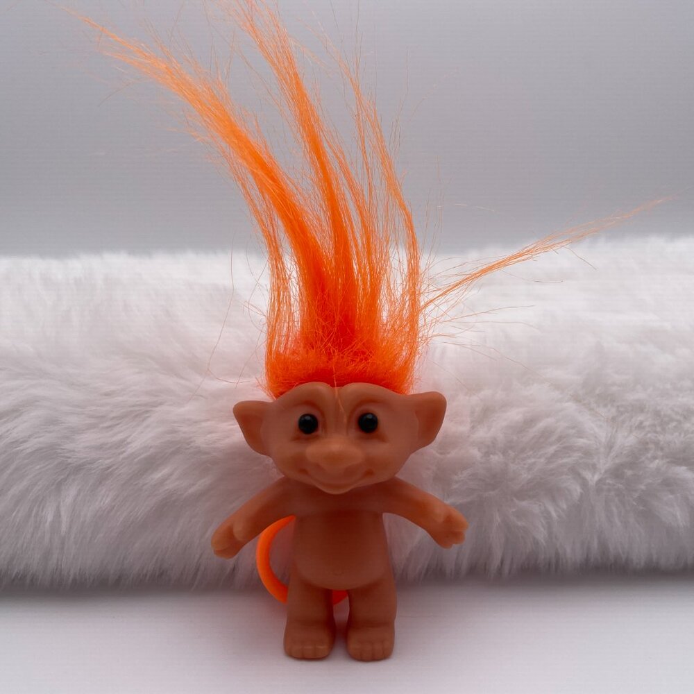Troll with Orange Hair and Orange Backpack Clip (SKU: 409TO)